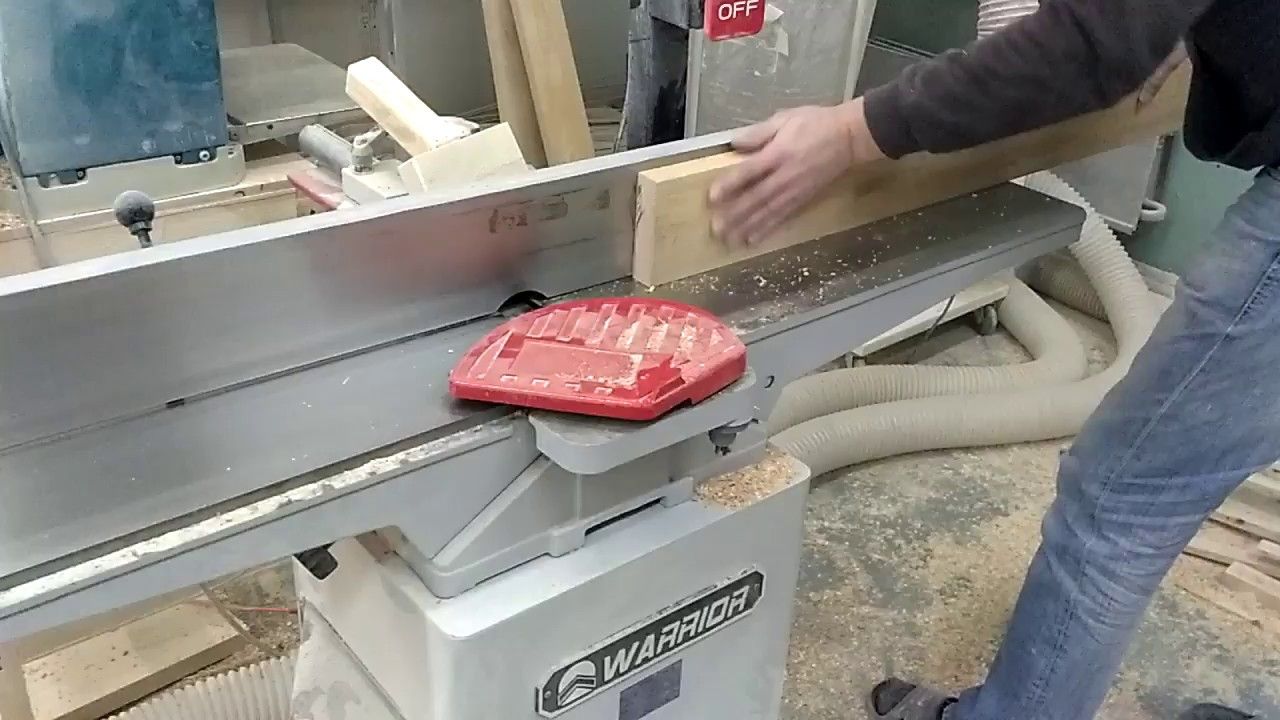 Работа с фуговальным станком WARRIOR W0106FL