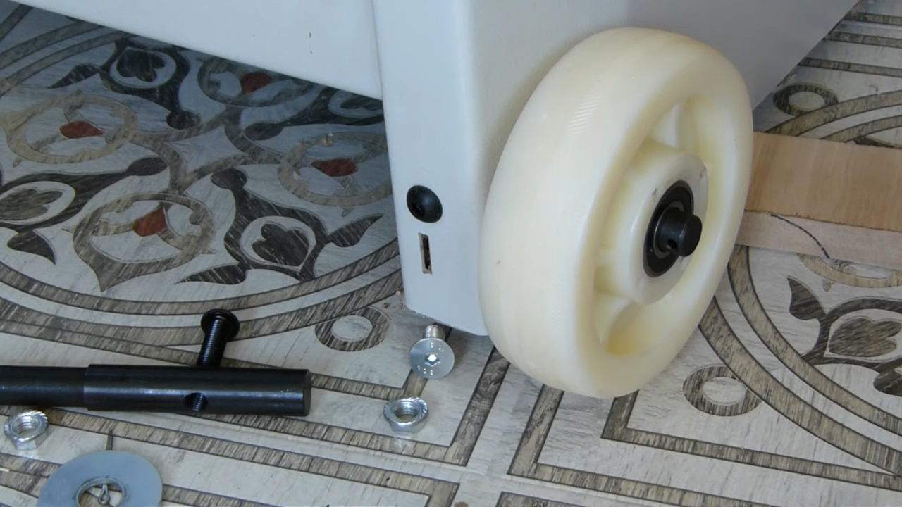 Как установить мобильную колёсную базу на станок JIB PT310A