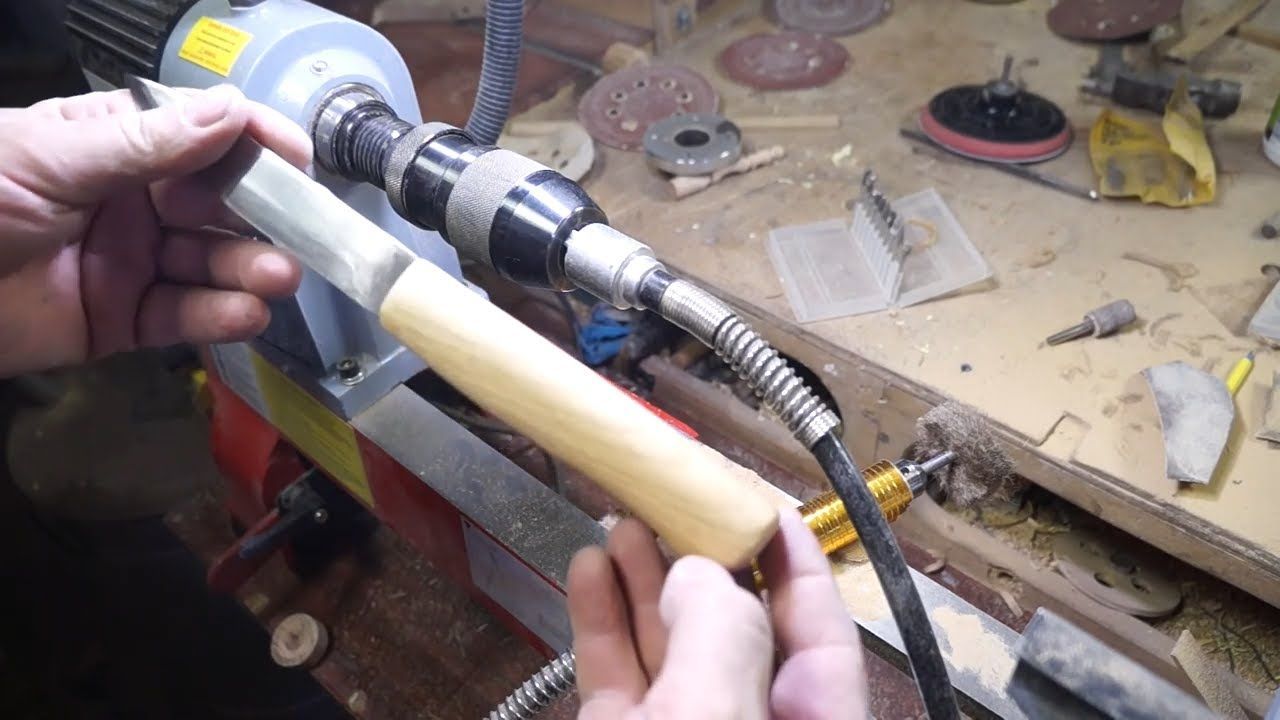 Изготовление дубовой рукоятки для ножа с помощью токарного станка